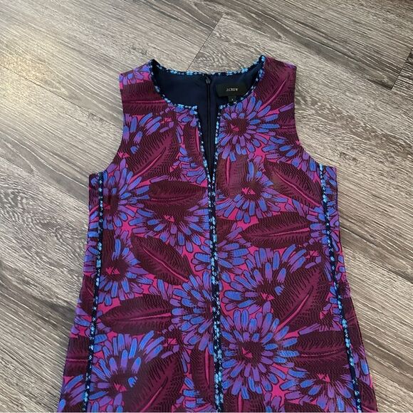 J. Crew Midnight Floral Jacquard Shift Dress Size 2 - Picture 3 of 8